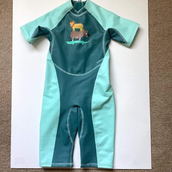 Nabaiji Kids Short Sleeve Wetsuit Swimsuit Swimming 50+ UV Protection - Picture 1 of 7